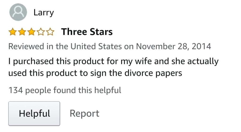 Funny Amazon review titled Three Stars